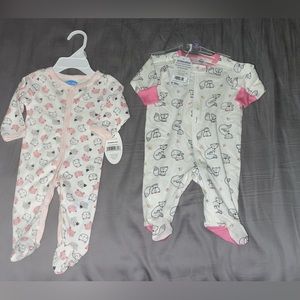 NWT LOT OF 2- NEWBORN FOOTED ONSIES